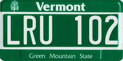 VT license plate LRU102