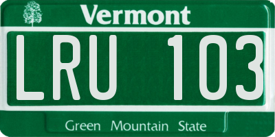 VT license plate LRU103