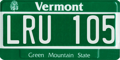 VT license plate LRU105