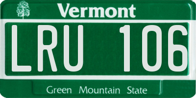 VT license plate LRU106