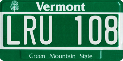 VT license plate LRU108