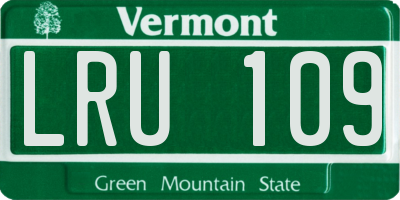 VT license plate LRU109