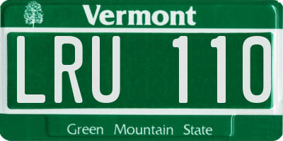 VT license plate LRU110