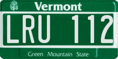 VT license plate LRU112