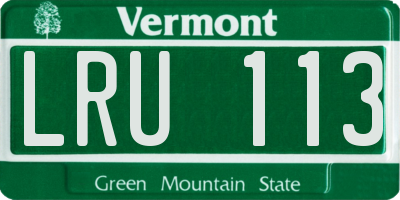 VT license plate LRU113