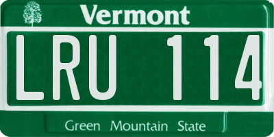 VT license plate LRU114