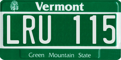 VT license plate LRU115