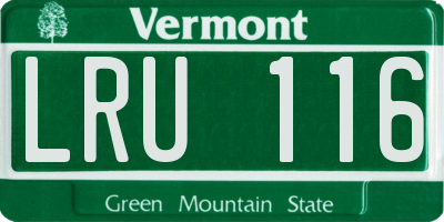VT license plate LRU116