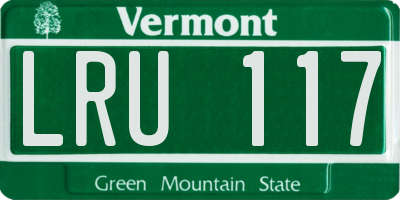 VT license plate LRU117
