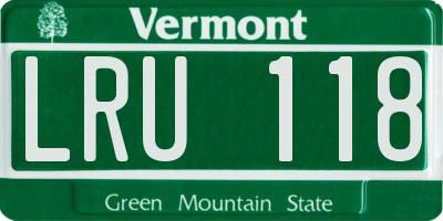 VT license plate LRU118