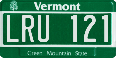 VT license plate LRU121