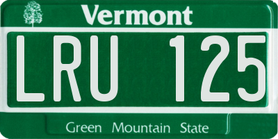 VT license plate LRU125