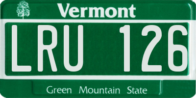 VT license plate LRU126