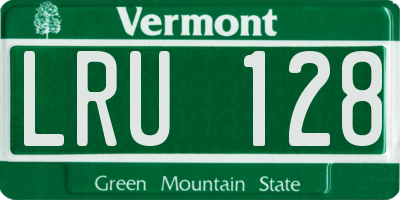 VT license plate LRU128