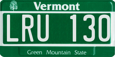 VT license plate LRU130