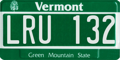 VT license plate LRU132