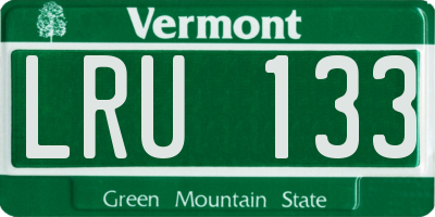 VT license plate LRU133
