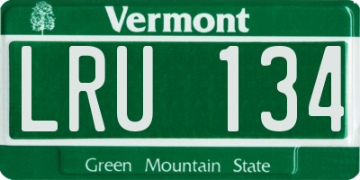 VT license plate LRU134