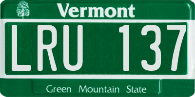VT license plate LRU137