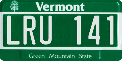 VT license plate LRU141