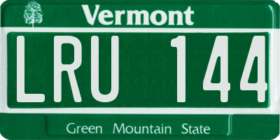 VT license plate LRU144