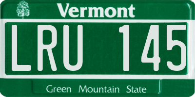 VT license plate LRU145