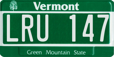 VT license plate LRU147