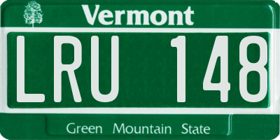 VT license plate LRU148