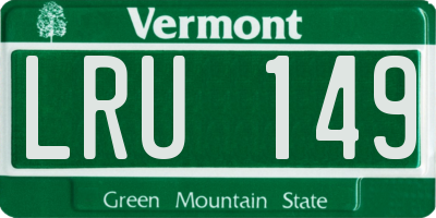 VT license plate LRU149