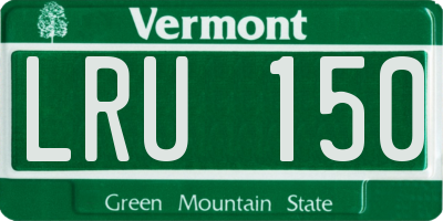 VT license plate LRU150