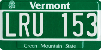 VT license plate LRU153
