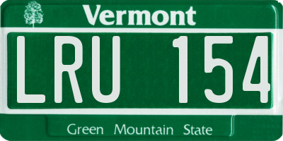 VT license plate LRU154