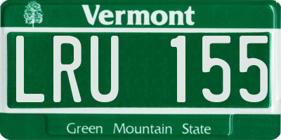 VT license plate LRU155