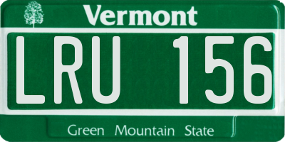VT license plate LRU156
