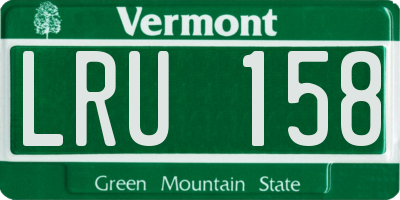 VT license plate LRU158