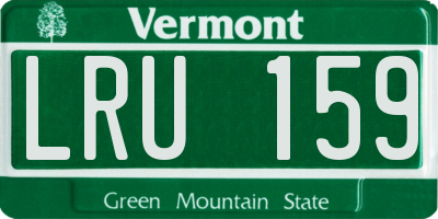 VT license plate LRU159