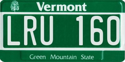VT license plate LRU160