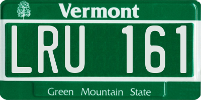 VT license plate LRU161