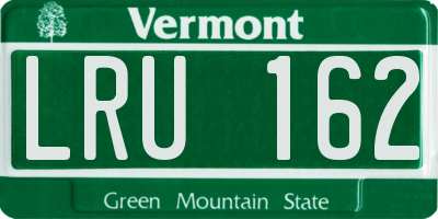 VT license plate LRU162