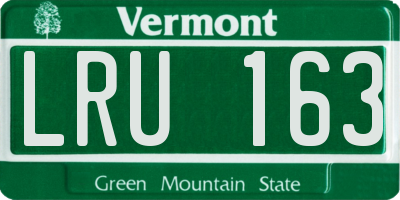 VT license plate LRU163