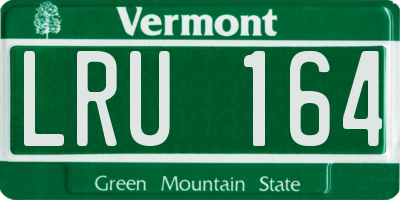 VT license plate LRU164