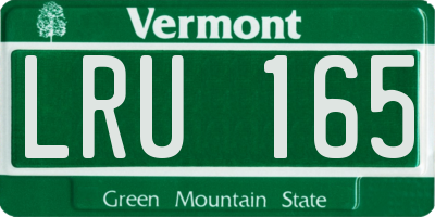 VT license plate LRU165