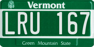 VT license plate LRU167