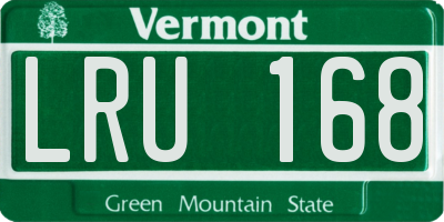 VT license plate LRU168