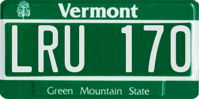 VT license plate LRU170