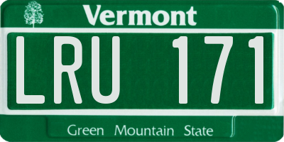 VT license plate LRU171