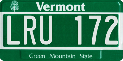 VT license plate LRU172
