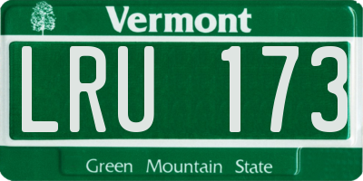 VT license plate LRU173