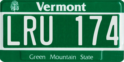 VT license plate LRU174