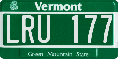 VT license plate LRU177